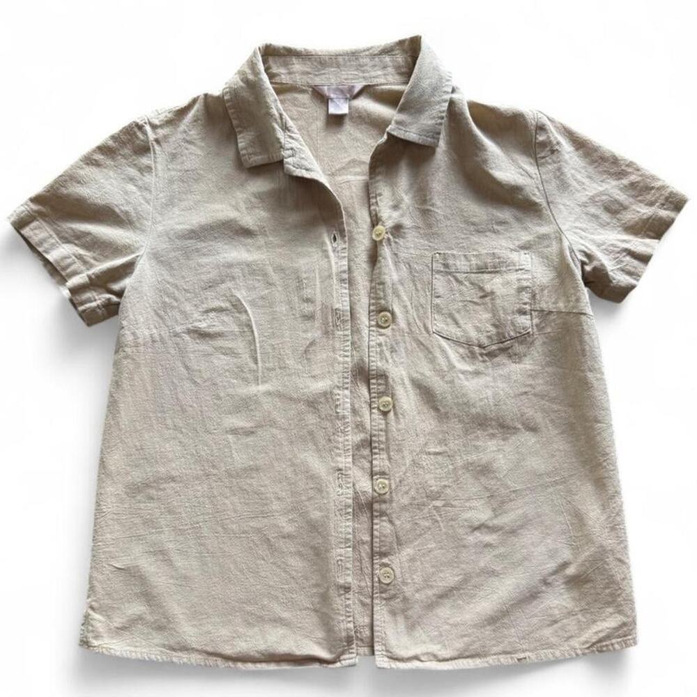 Tan Button Up Top